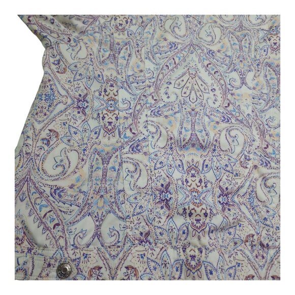 Chicos Paisley Button-Up Blazer Jacket Womens Size 3 16/18 Long Sleeve Stretch - Picture 6 of 15